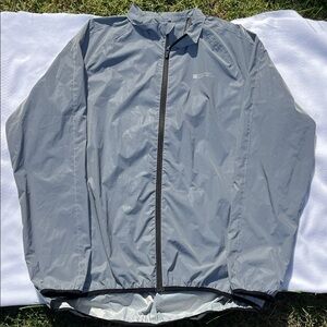 Men's Lightweight Gray Rain Jacket 360 reflective